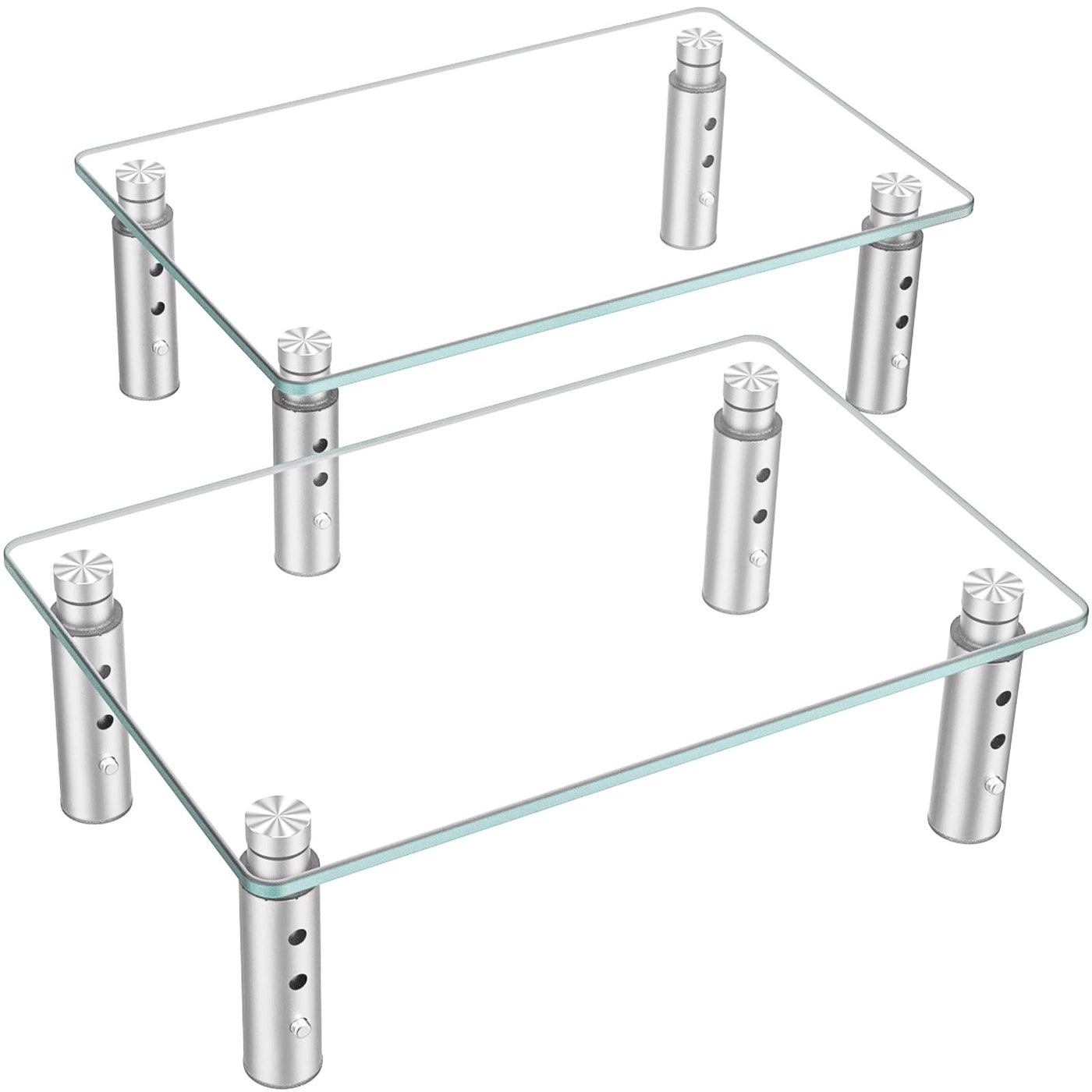 Monitor Stand Riser - 2 Pack Tempered Glass