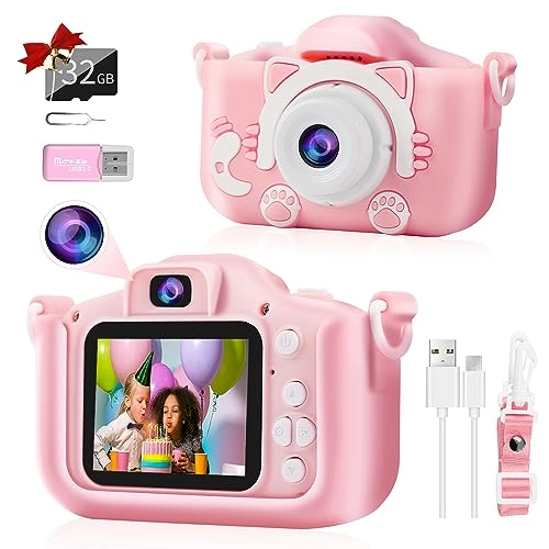 Pink Cat Kids Camera