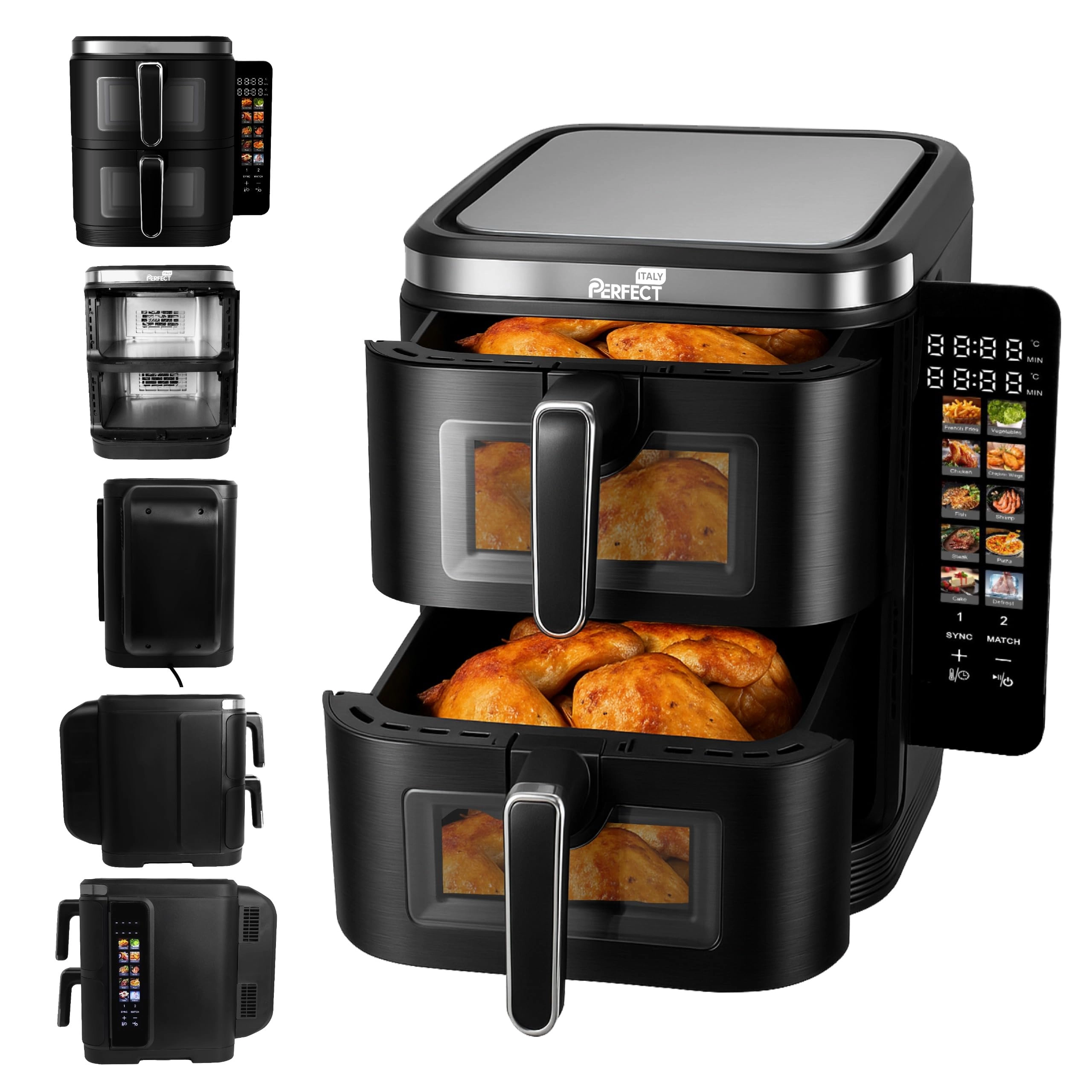 ITALY PERFECT Double Basket Air Fryer DAF-8001