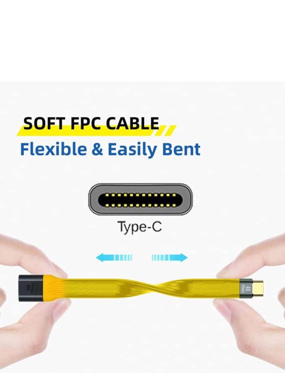Standard Cable 10Gbps USB-A to USB-C 0.1m Flat