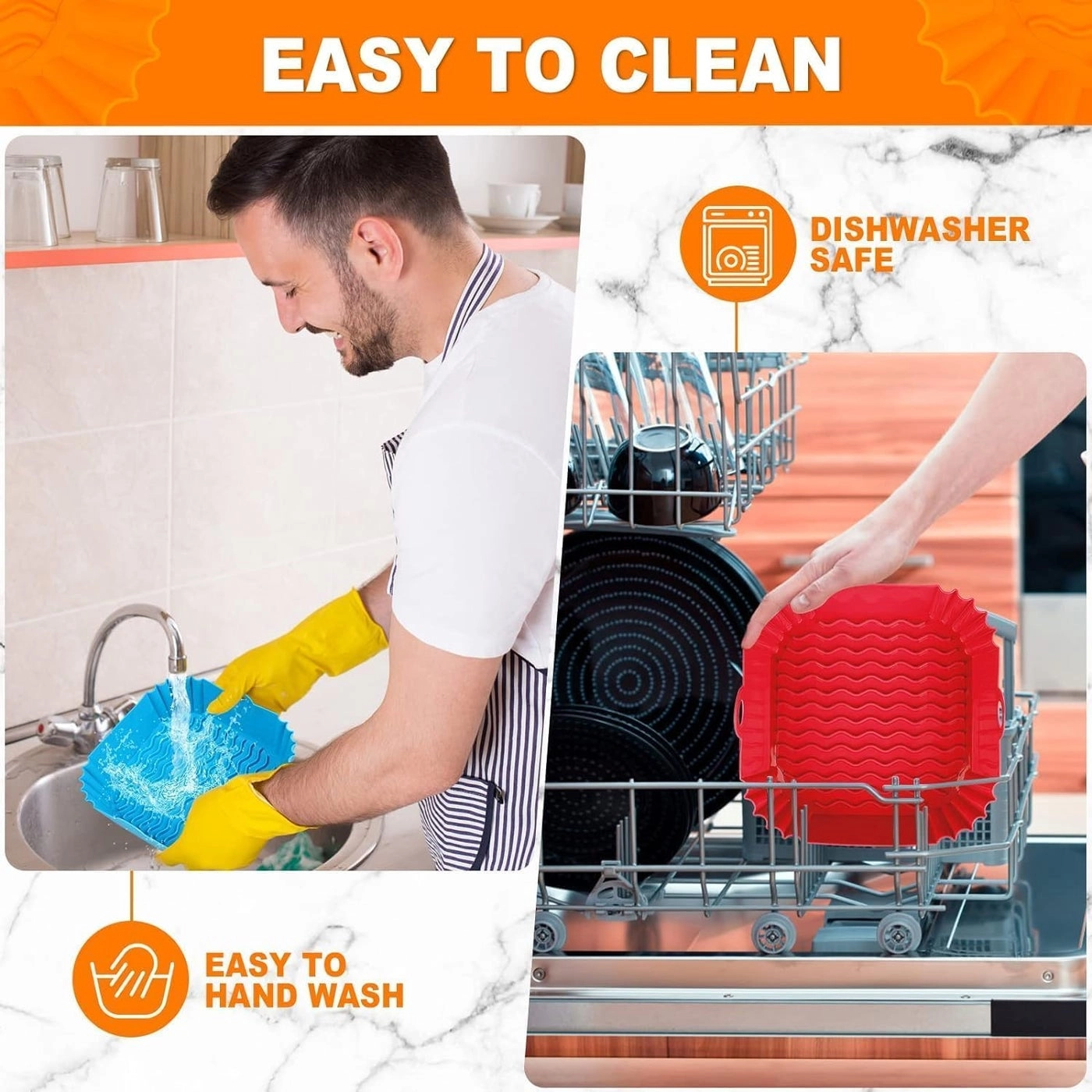 Square Air Fryer Accessories - Silicone 6Pack