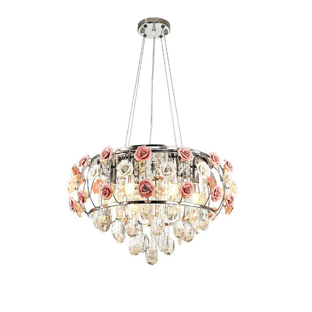 AYMAYA Romantic Rose Crystal Chandelier - Silver 62*38cm