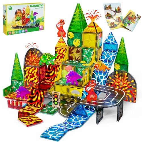 Dinosaur Magnetic Tiles - 44 pcs