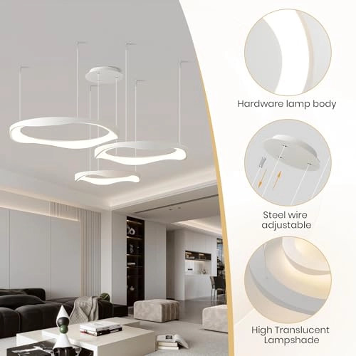 Modern LED Chandelier - 3000K-6000K Dimmable