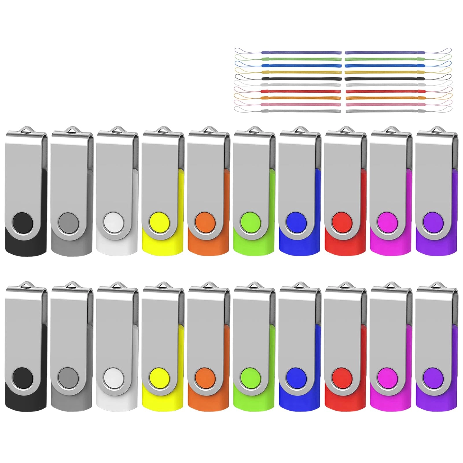AreTop 20 Pack Flash Drives - 512MB