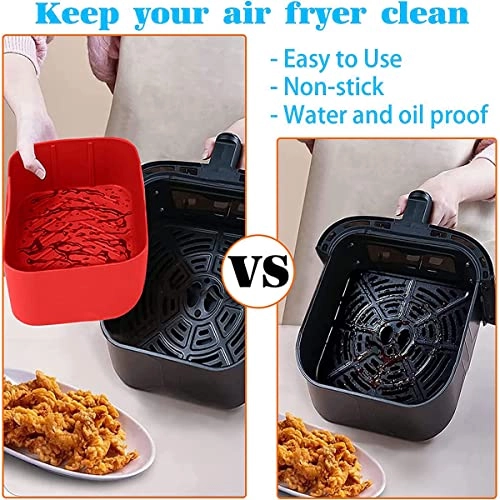 Air Fryer Silicone Pot - 2PCS Red