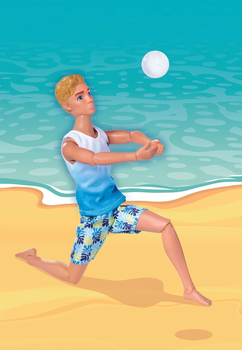 Kevin Toy Doll - 30 cm Plastic Swimming Trunks T-Shirt Volleyball Ages 3+