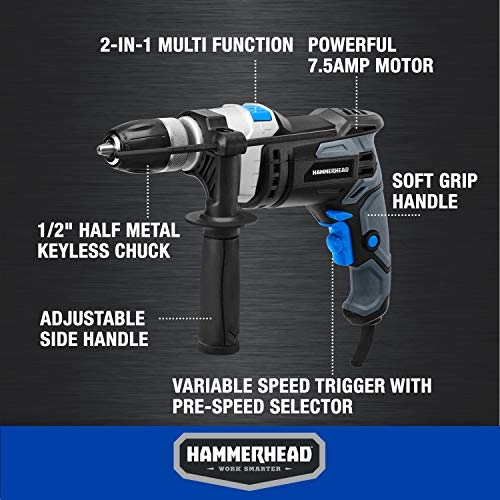 Hammer Drill - 7.5 Amps Variable Speed