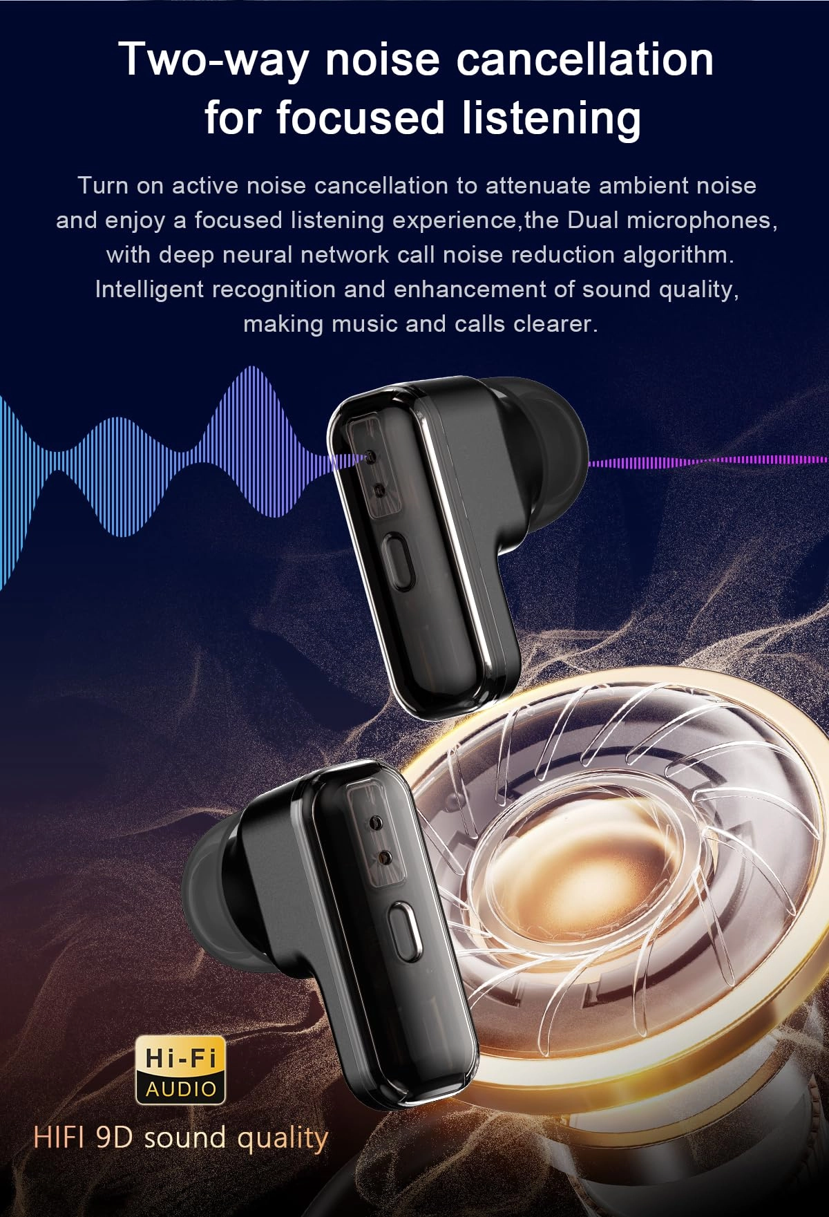 Smart Watch with Earbuds - 2.02"