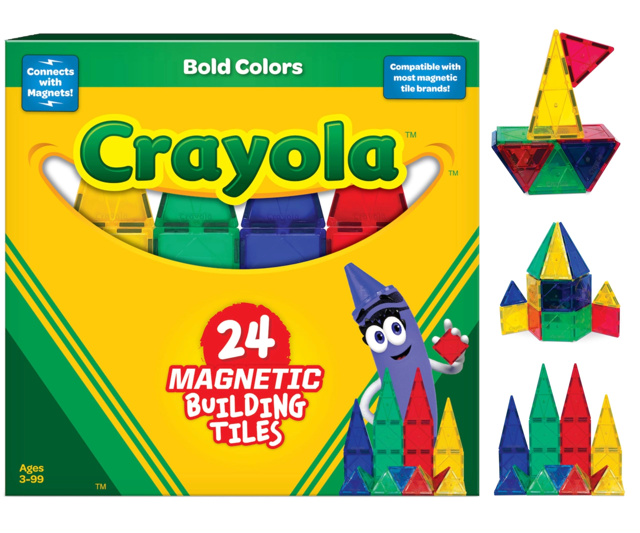 CreateOn Magnetic Tiles - 24 pcs