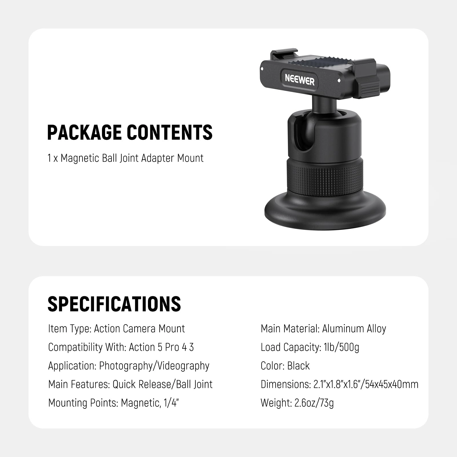 AC013 - 360° Quick Release Ball Head 1/4" Thread