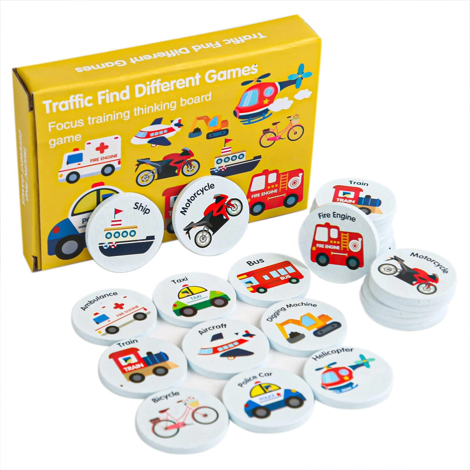 TERRIFI Wooden Match Memory Game - Ages 3-7 24 pieces