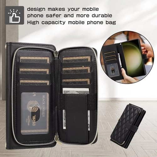 Case for Xiaomi Redmi Note 12 Pro 5G - Faux Leather Zipper Purse Wallet Phone Cover