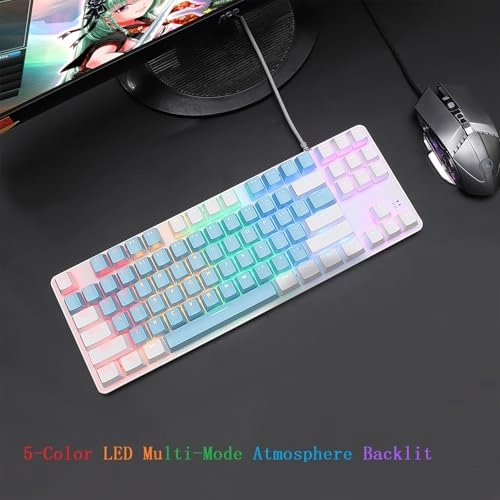 5-Color LED 87 Keys Mechanical Keyboard - Wired