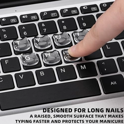 Transparent Glass Long Nail Keyboard Caps
