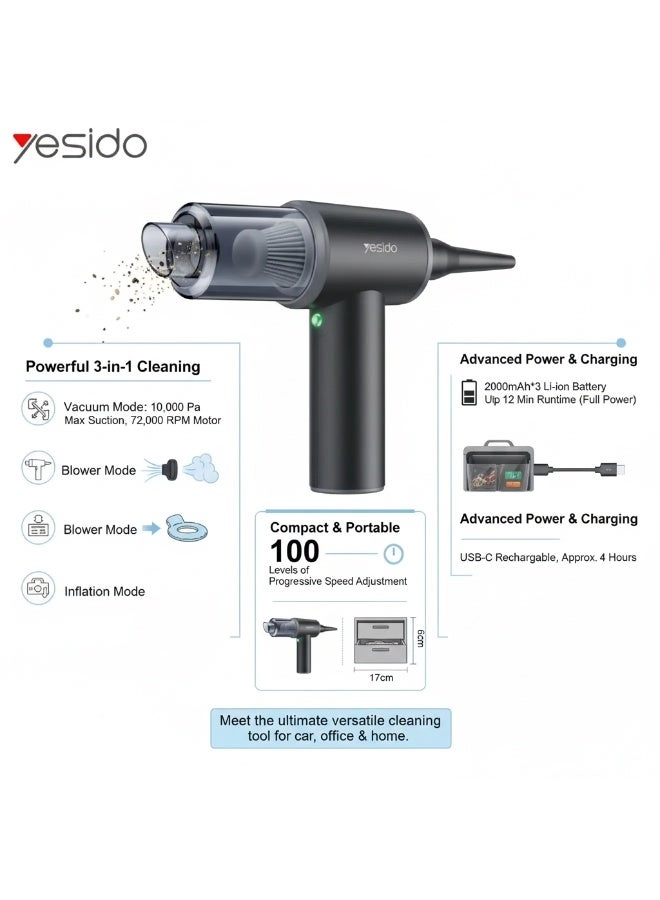 Mini Vacuum Cleaner - 2000mAh*3