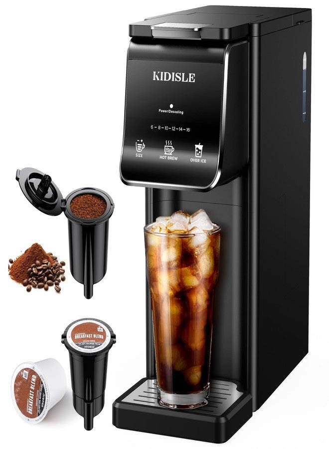 KIDISLE Hot & Iced Single Serve - K Cup & Grounds 6-16oz 40oz Tank