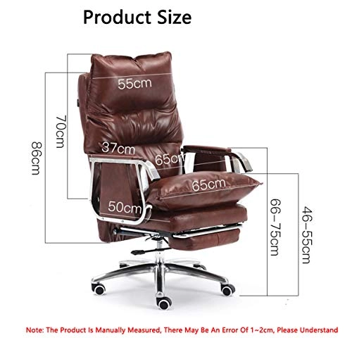 Desk Chair - PU Leather Brown High Back