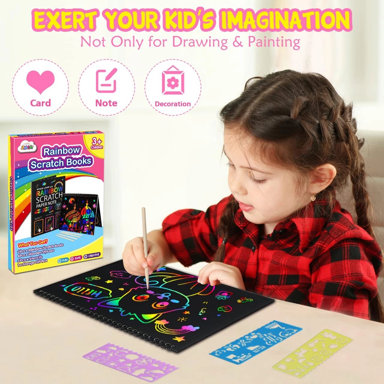 Rainbow Scratch Notebook Animal - 3+ years 2 pcs