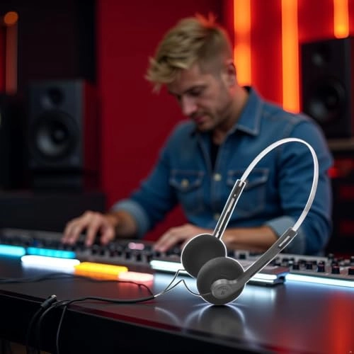 Retro Over-Ear Headphone Wired Headphone