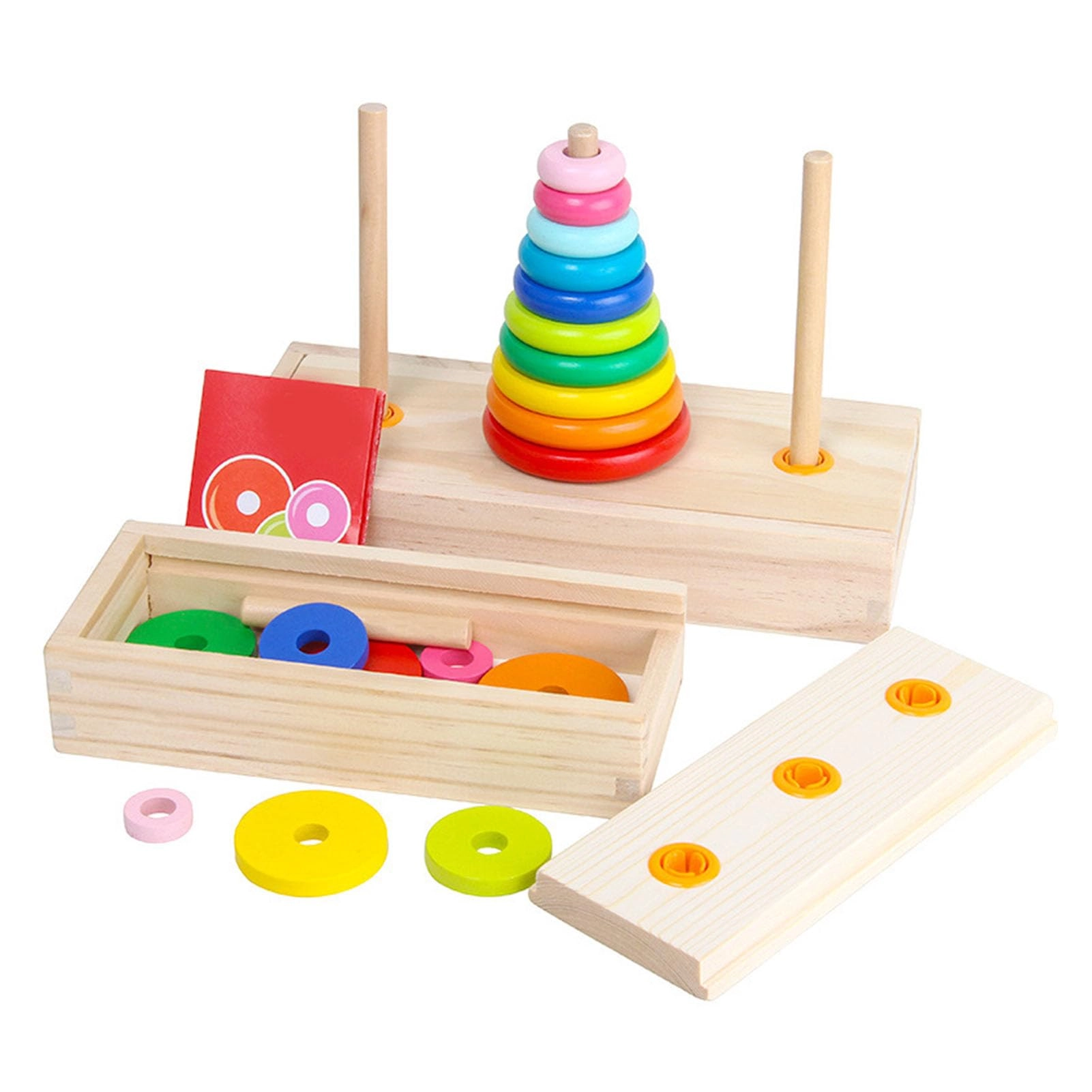 EMUKOEP 10 Ring Wooden Tower Puzzle Game - Adult 1 pieces