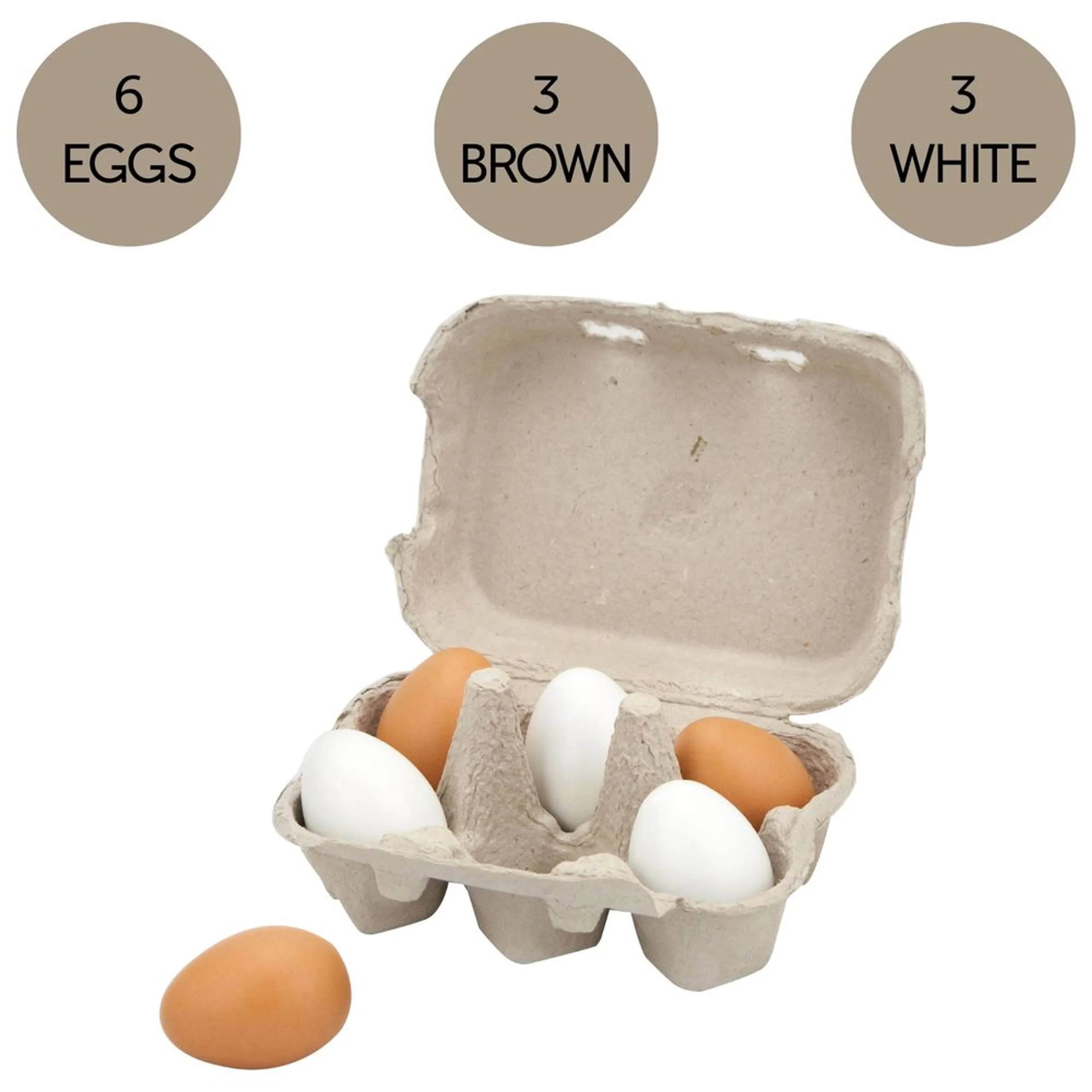 Wooden Eggs - Suitable for 2 years & above 6pcs