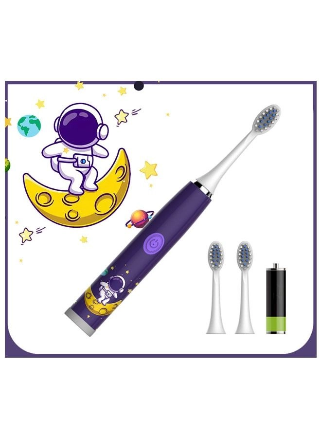 Kids Automatic Electric Toothbrush - Ultrasonic IPX7 3 Brush Heads
