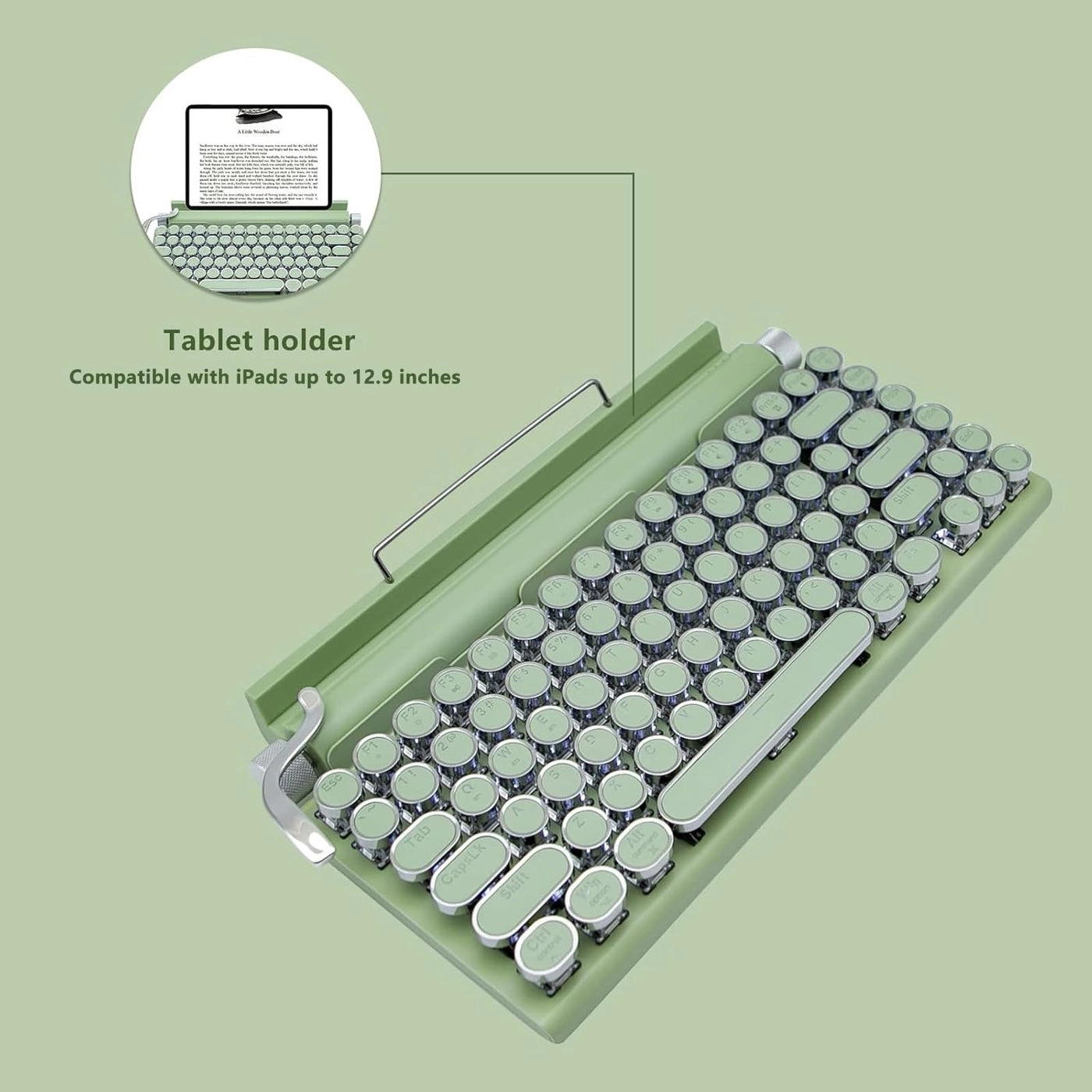 LED Backlit Retro Mechanical Keyboard - Bluetooth