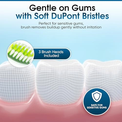 Electric Toothbrush - 37500 VPM Soft DuPont bristles 2-Min Timer