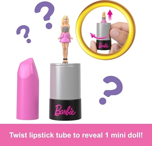 Barbie Fashionistas - Set of 5 Mini Dolls in Nail Polish Containers Ages 4+