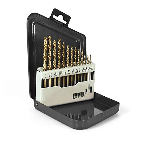 Left Handed Drill Bit Set - High Speed M2 Steel 13pcs 1/16" - 1/4"