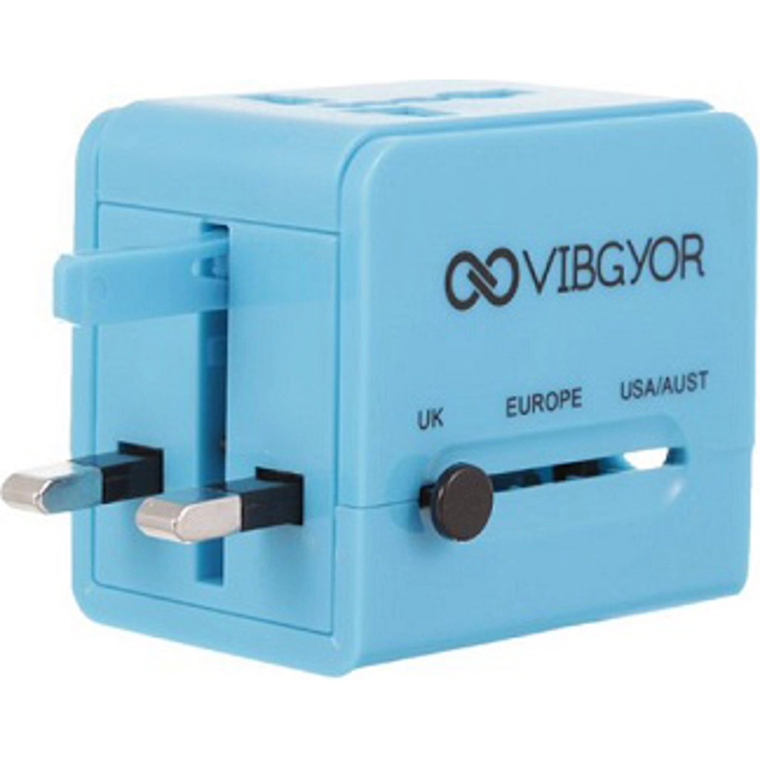 Vibgyor UN3PB - Fits power outlets in over 150 countries USB Output 5V 2100mA
