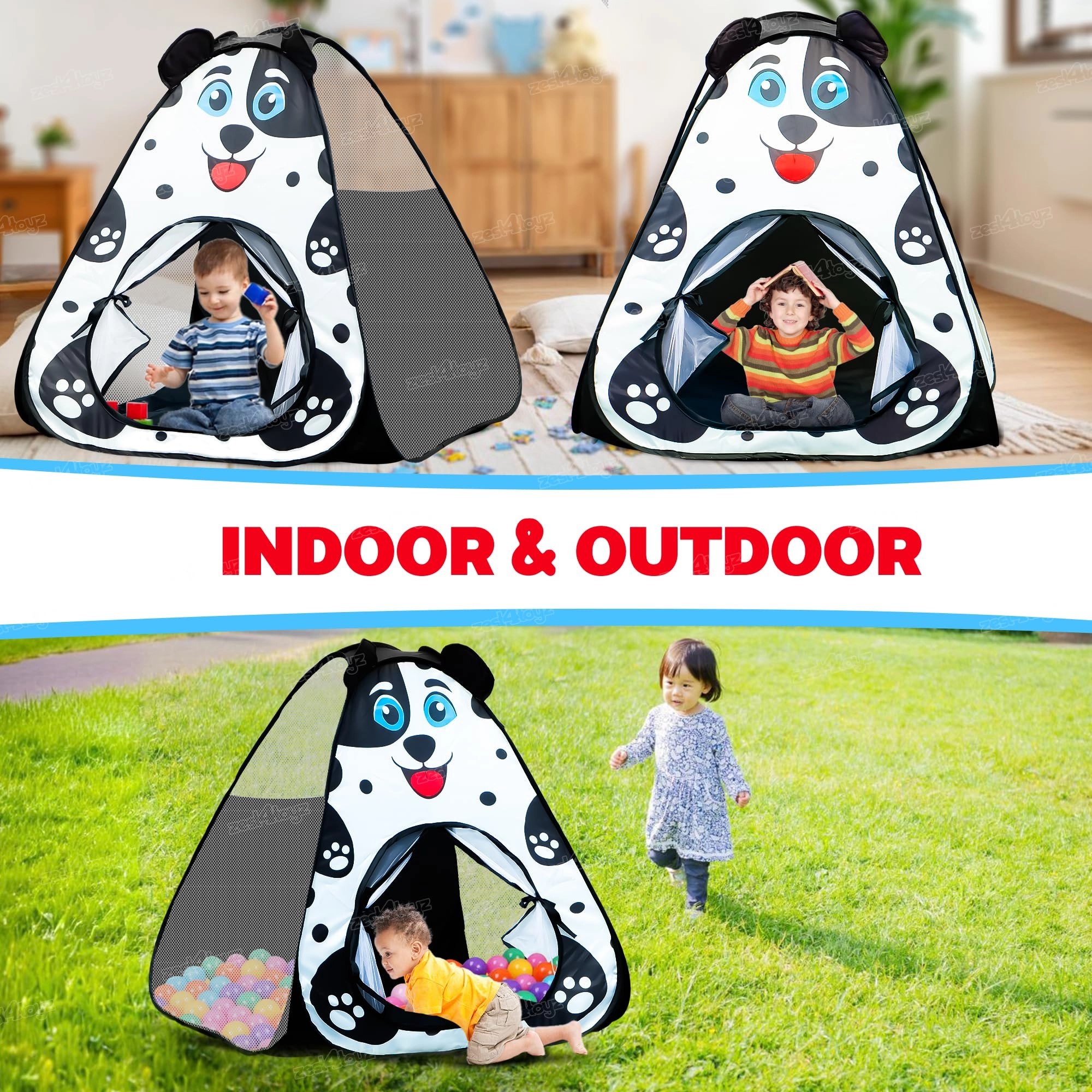 Popup Tent - Black & White 3 to 5 Years