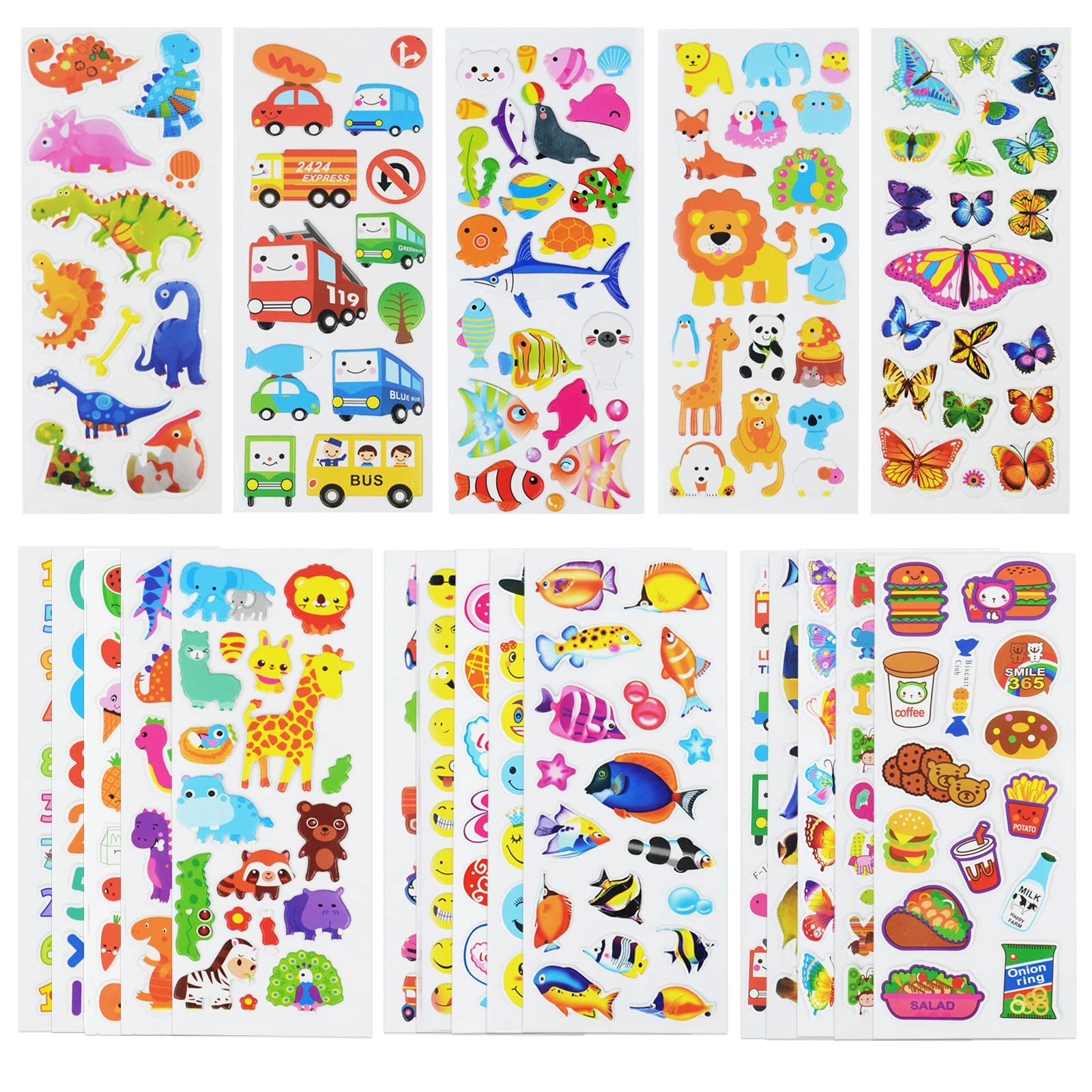 daiuni Animal Sticker Book 3D Puffy 500 pcs