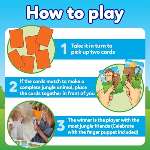 Jungle Heads and Tails - 18 months - 10 years 24 pieces