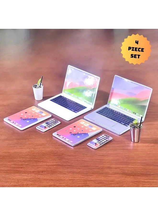 Generic Smartphone - 1:6 Scale Metal + Tablet + Laptop + Coffee Cup