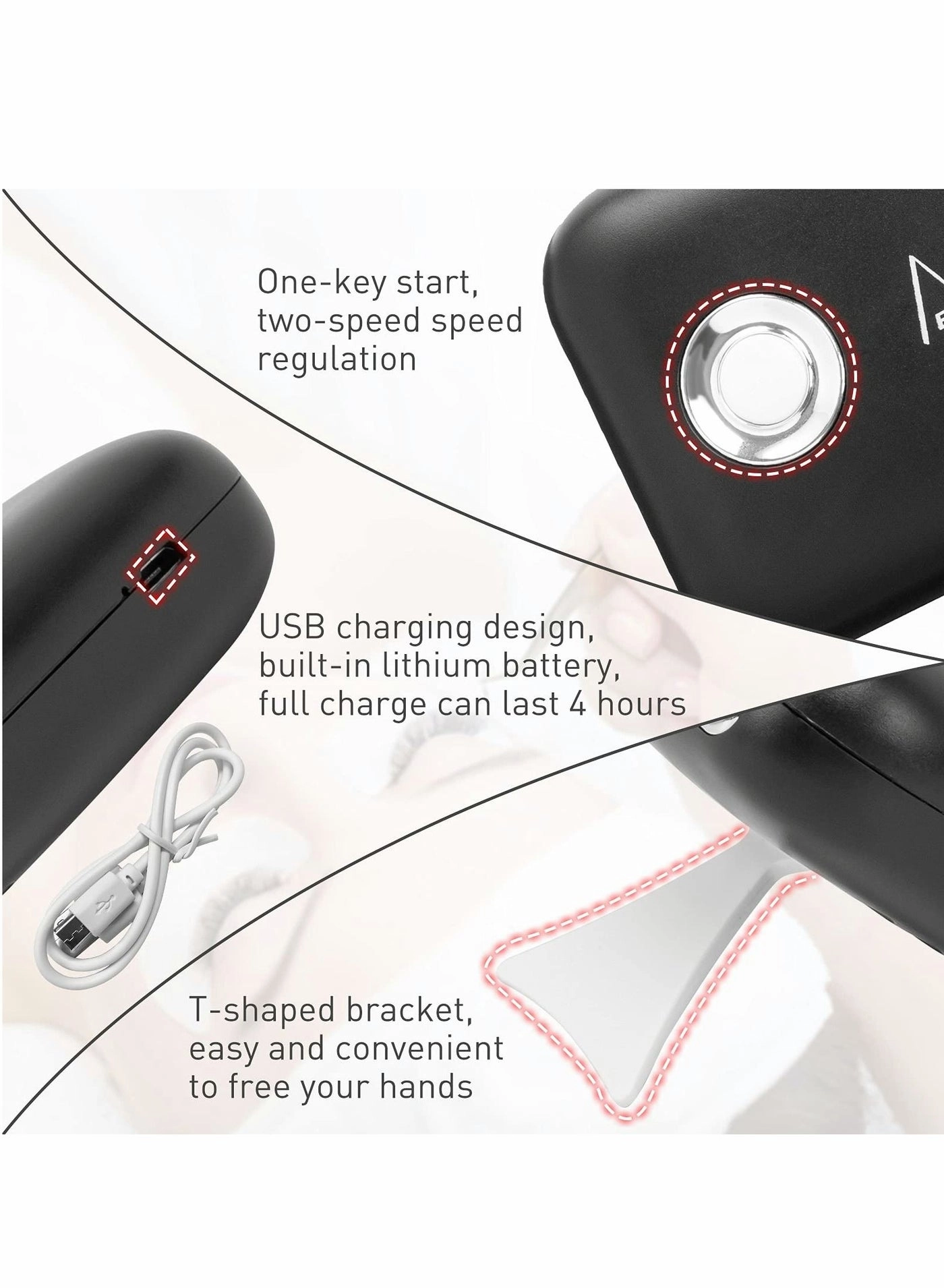 Personal Handheld Fan - Instant Cooling Rechargeable 3 Speed