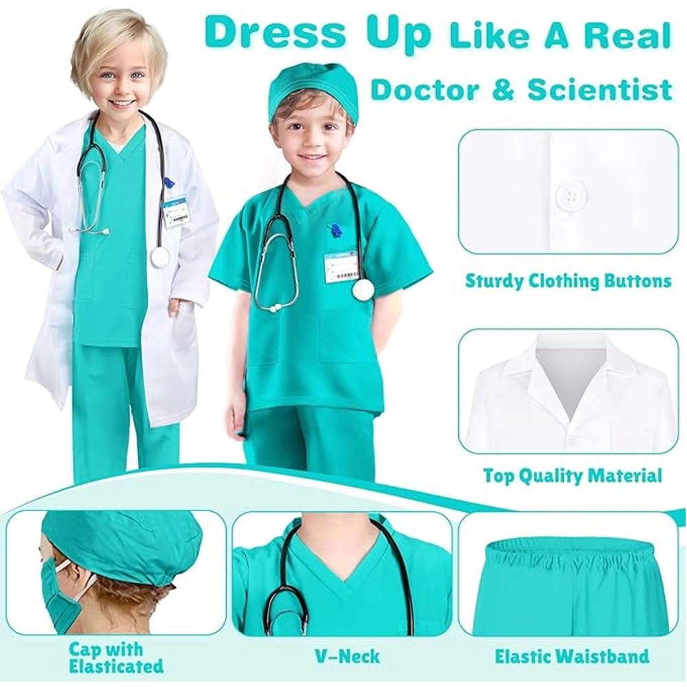 Doctor Costume Set For Kids - 7pcs (40487959-BGDOCSET-CONFIG)