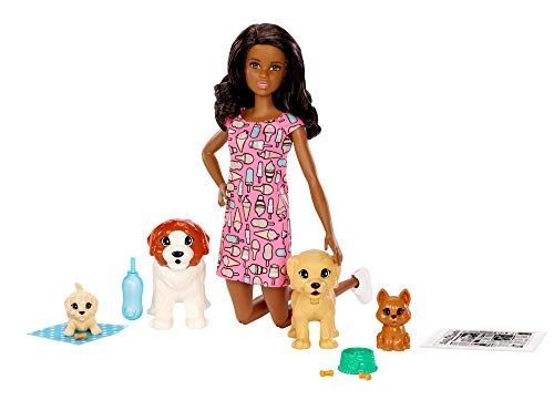 FXH09 - Brown Doll 4 Dogs Ages 3+