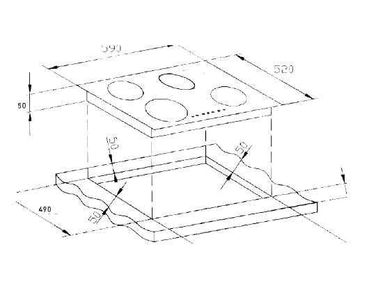 HI LITE HBC6004004 Ceramic hob