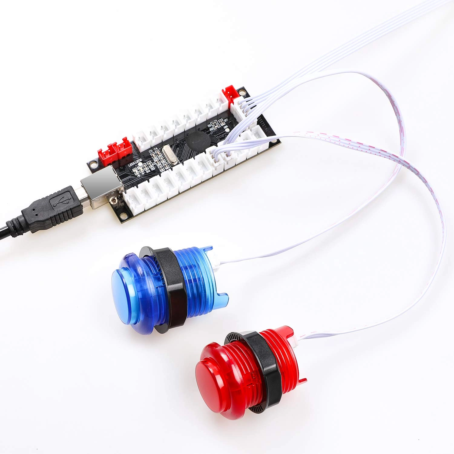 2-Player LED Arcade DIY Kit - Blue & Red