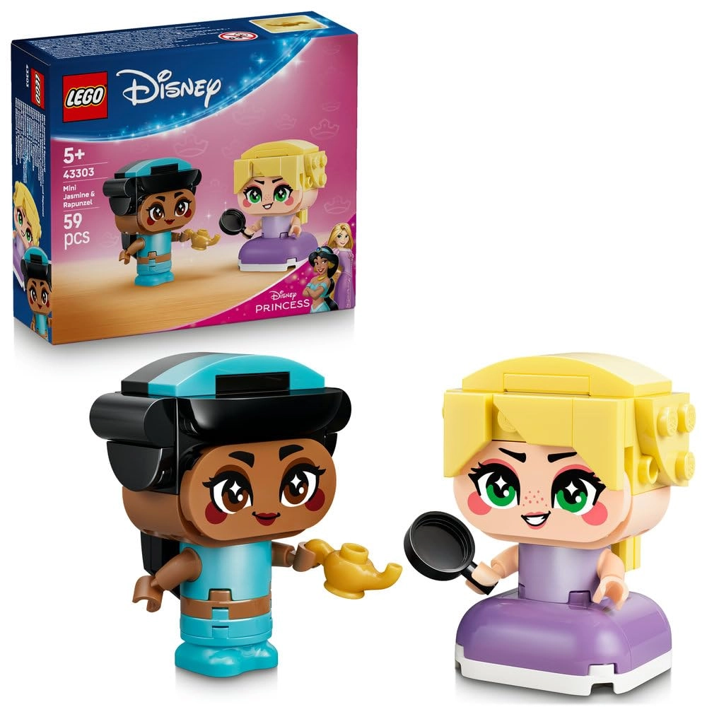LEGO Disney Princess Mini Jasmine & Rapunzel Figures (43303) - 2 Mini Dolls Magic Lamp & Frying Pan