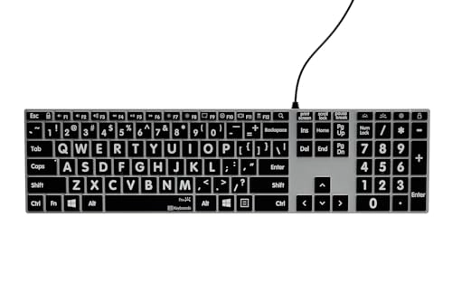 Large Print Backlit Pro Aluminum Keyboard - US Wired