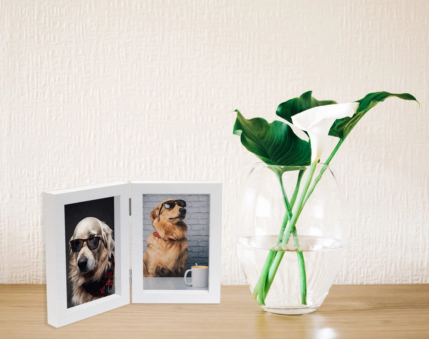 Hinged Double Photo Frame - 4x6'' 2