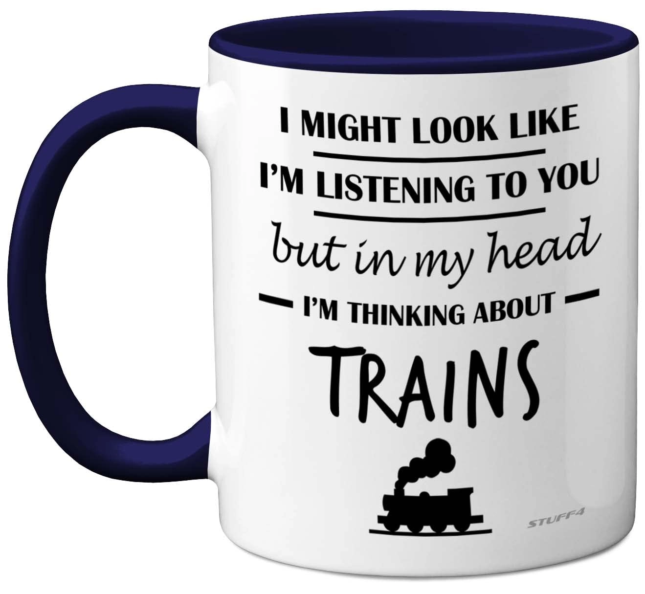 STUFF4 In My Head I'm Thinking About Trains Mug - 1 pcs - Novelty
