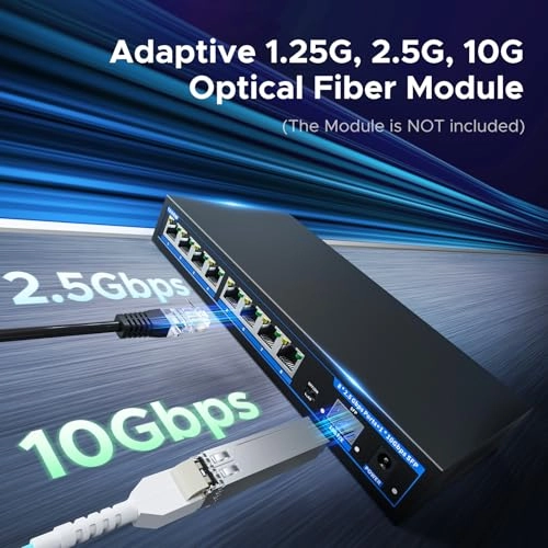 9-Port | 8 x 2.5G Poe Base-T+1 x 10G SFP - 9-ports