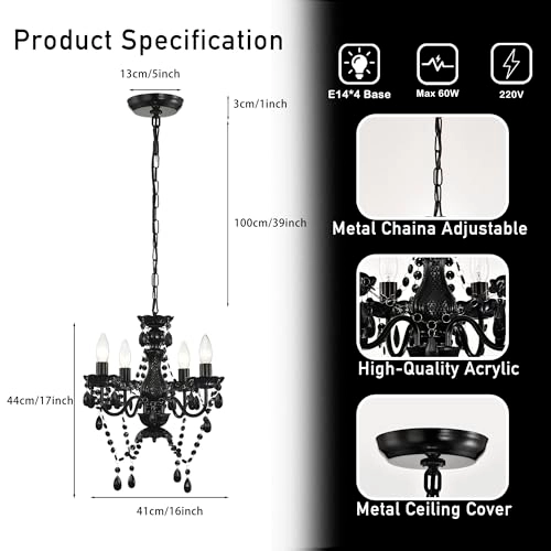 Small Crystal Chandelier - 4 Light 41cm