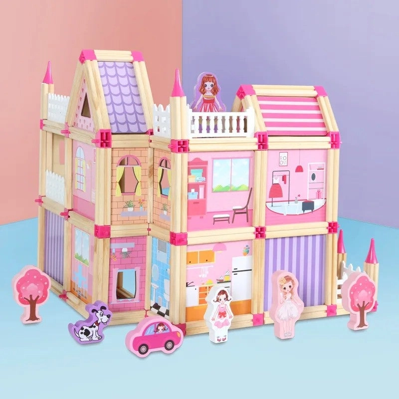 Bluejw Wooden Building Blocks Set - 128/268 pcs