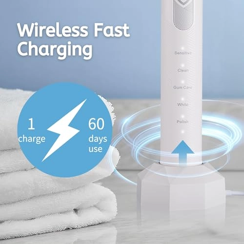 Electric Toothbrush - 5 Cleaning Modes 6 Toothbrush Heads