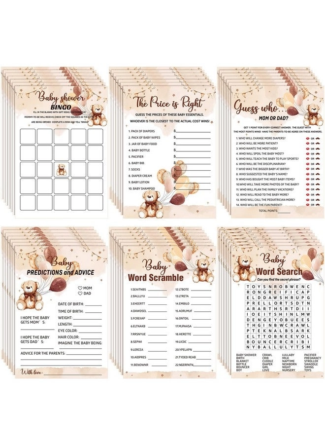Jetec Baby Bingo - 302 Pcs + The Price Is Right + Guess Who + Prediction And Advice + Word Search + Word Scramble